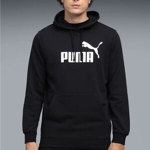 Puma Black Pullover Hoodie with White Logo